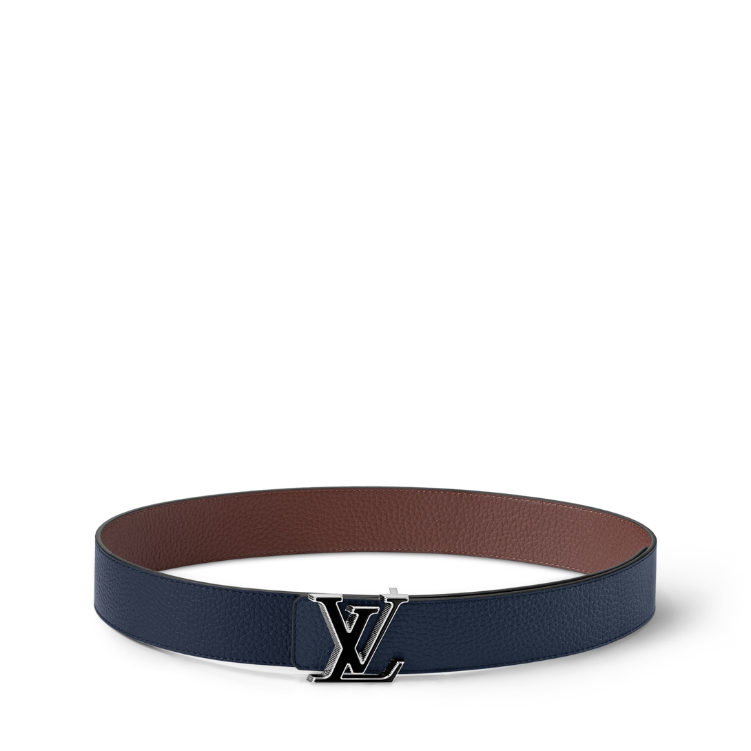 ルイヴィトン LOUIS VUITTON LVバックル N9040W バイカラー リバーシブル ズボン用ベルト ベルト トリヨンレザー ブルー ルイヴィトン LOUIS VUITTON LVバックル N9040W バイカラー